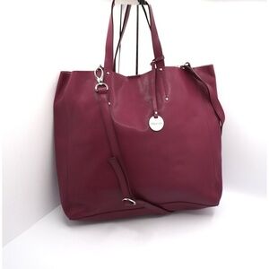 Pulicati Leather Tote Burgundy Vintage Chic‎ Academia Preppy Career Travel 38-12